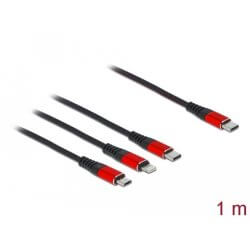 Câble charge USB C Lightning /Micro USB /USB C 1m