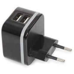 Chargeur secteur 2 USB ultra compact noir 5V 3,4A