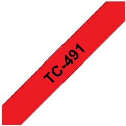 Ruban d'étiquettes TC491 Noir/Rouge
