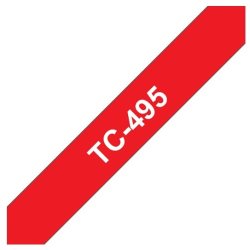 Ruban d'étiquettes TC495  blanc / rouge