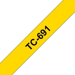 Ruban d'étiquettes TC691 Noir/Jaune