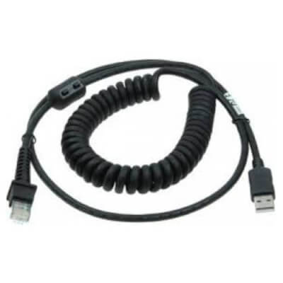 Cordon avec spirale 2,4m noir USB Datalogic