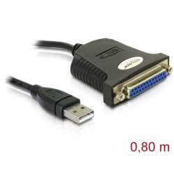 Adaptateur USB parallèle 1 port DB25 Femelle 0.8m