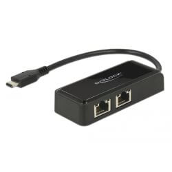 Adaptateur ethernet USB Type C 3.1 2x Giga noir