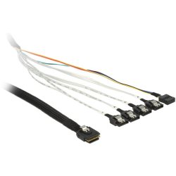 Câble Mini SAS SFF-8087 >4SATA 7pts 0,5 m bro+band