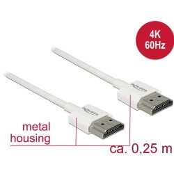 Câble vidéo Premium HDMI High Speed 3D 4K 0,25m