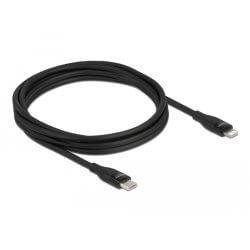 Câble USB C Lightning certifié MFi noir 2m