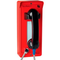 Téléphone d'urgence extérieur sans clavier rouge