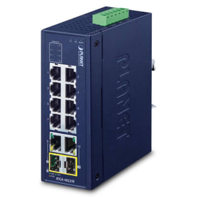Switch indus IFGS-1022TF 8x 100Mb + 2SFP -40/+75°C