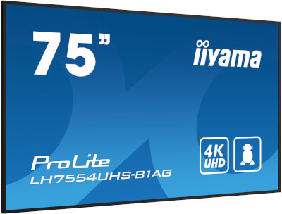 Moniteur 75" IPS Led 4K UHD HP VGA/DVI/HDMI/DP