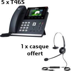 Bundle 5 téléphones T46S + 1 casque USB HS33U