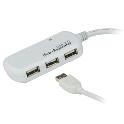 Hub USB 2.0 actif A Mâle/ 4 Femelles 12m