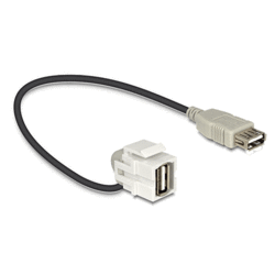 Embase Keystone USB 2.0 A F/F 110° avec câble 20cm