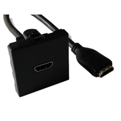 Plastron 45x45 HDMI + câble de 0,2m noir
