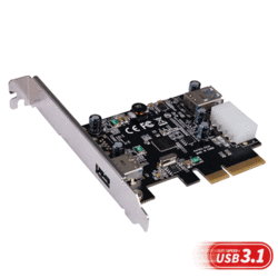 Contrôleur PCI Express USB 3.1 A 1 int. + 1 ext.