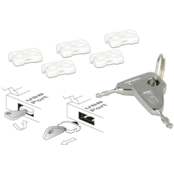 Kit de verrouillage port USB pour 5 ports avec clé