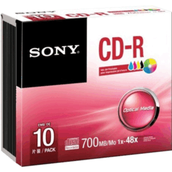 Pack de 10 CD-R 48X 700Mb boitier slim