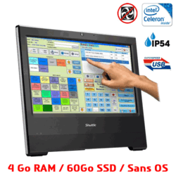 PC POS tactile noir 4Go - 60 Go SSD sans OS