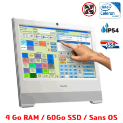 PC POS tactile blanc 4Go - 60 Go SSD sans OS