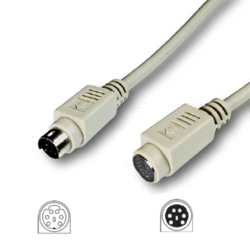 Câble Mini Din 6 beige full pin M/F 3m