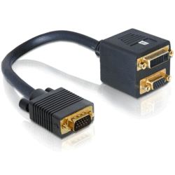 Adaptateur doubleur VGA Mâle / DVI 29 F & VGA F