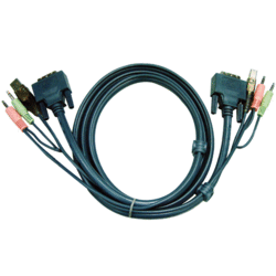 Câble KVM 2L-7D02U - USB/DVI-D/AUDIO 1.8m