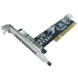 Carte USB 2.0 PCI 3+1 ports Low Profile