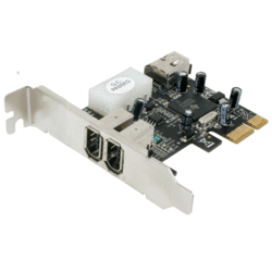 Carte PCI Exp. Low P Firewire A 400Mbits 2+1 ports