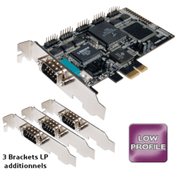 Carte PCI Express 4 ports série RS232 Low Profile